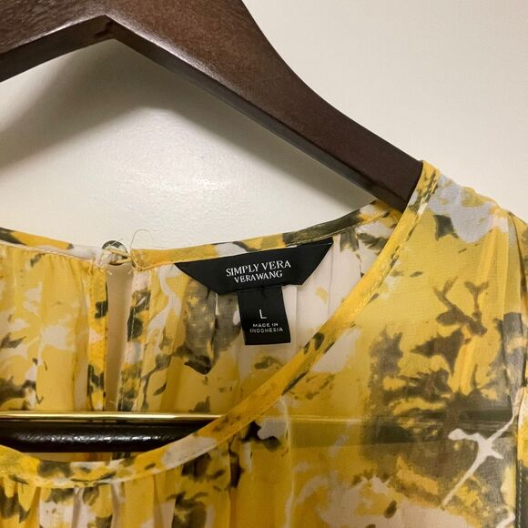 Simply Vera Women's Spring Sleeveless Maxi Dress Yellow Floral Print Size L - Picture 4 of 10